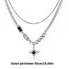 Double Layer Lucky Star Necklace For Men Hip Hop Jewelry Urban Streetwear Style Unisex Couple Chain Alloy Design
