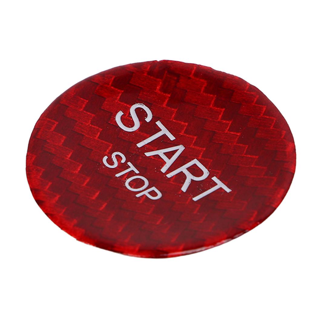 Engine Start Stop Button Switch Cover Carbon Fiber Ignition Starter Switch Sticker Replacement for