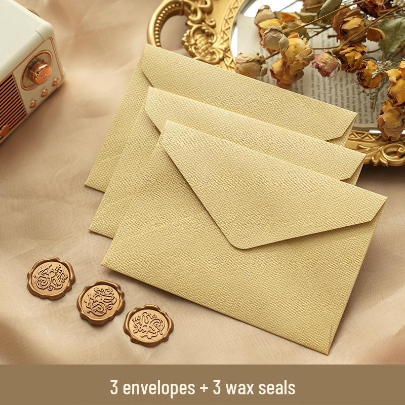 Briefset im Retro-Chinesischen Stil: Hanfpapier, Kraftumschläge, Postkarten & Siegelwachs