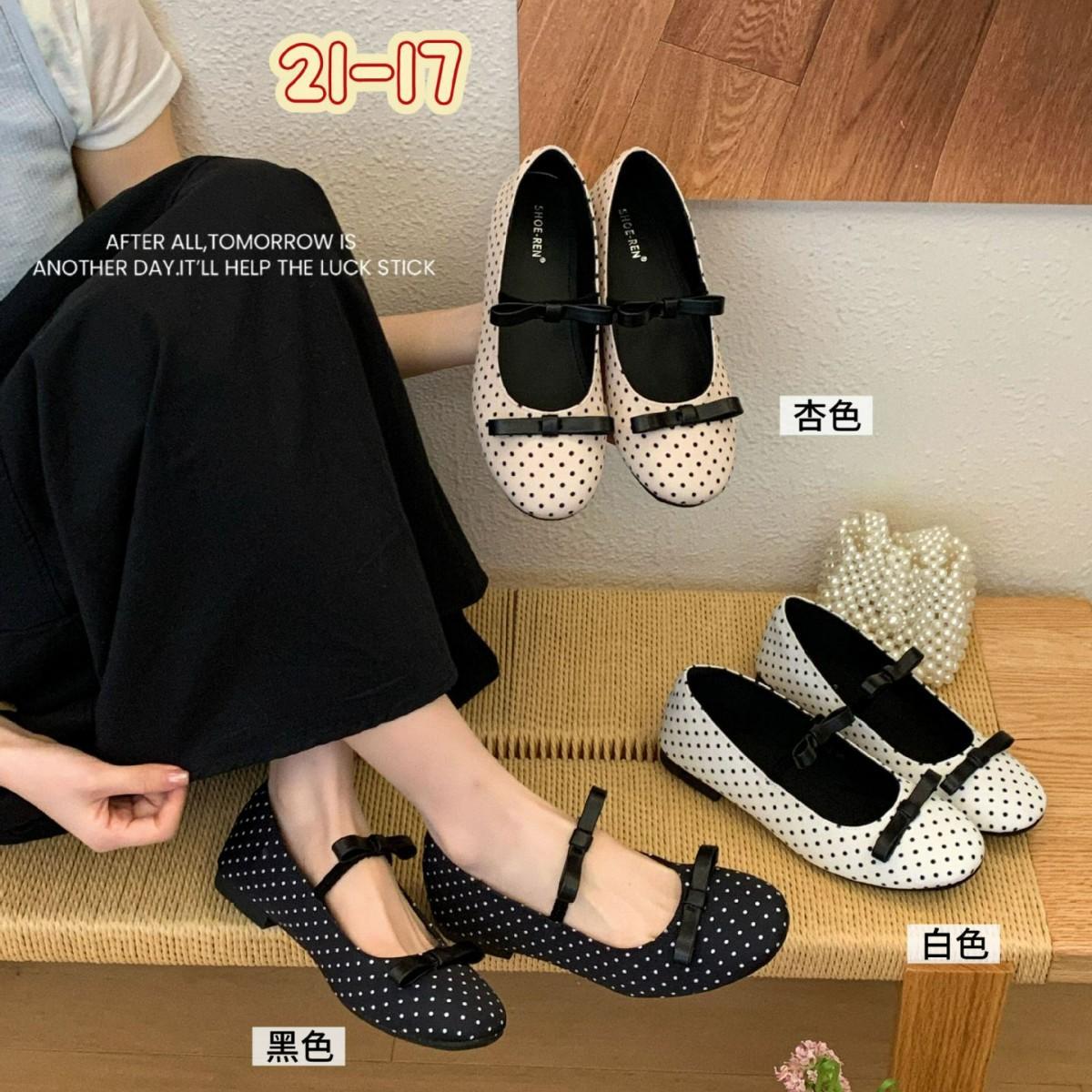 Women s Round Toe Flat Ankle Strap Bowknot Polka Dot French Style Soft Style for Dresses Pumps - Fashionable Footwear 35