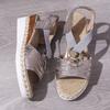 Plus Size Women's 2024 Spring/Summer Wedge Heel Sandals with Metal Buckle