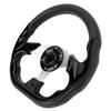 Car Steering Wheel 13in PU Stylish Look Impact Proof Enhanced Grip Easy Installation Racing Steering Wheel for Vehicle