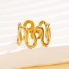 French Chic Curved Open Stainless Steel Ring - Women's Geometric Jewelry