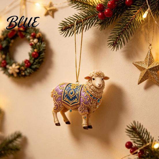 Decorative Acrylic Christmas Tree Decoration 2D Goat Ornament Cute Animal Sheep Hanging Decor for Clear Flame Red Ornament Tree Holiday Party