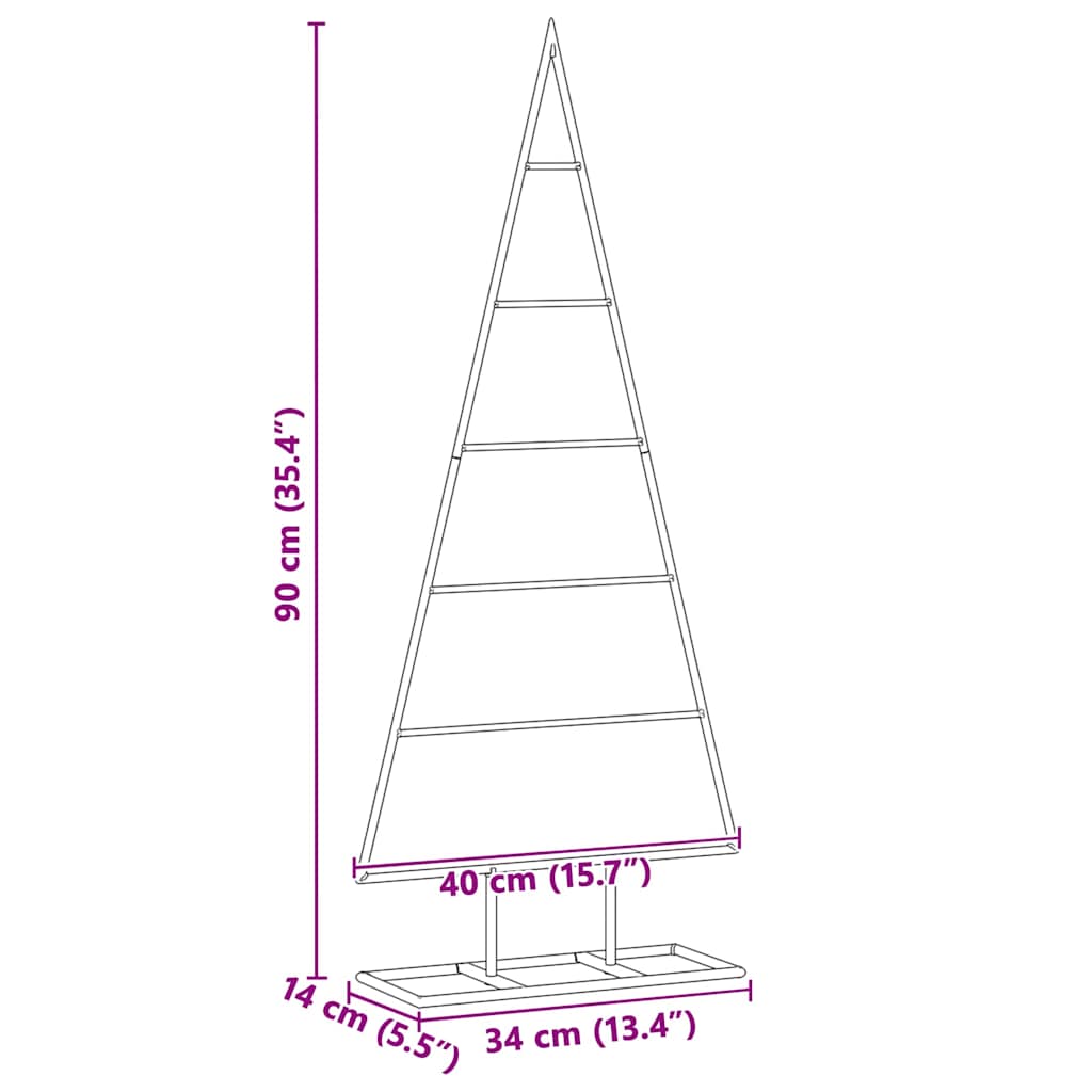 Metal Christmas Tree Gold 90 cm Powder Coated Steel