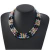 Fashion Colorful Artificial Crystal Collar Necklace Jewelry Geometric Beads Handmade Multilayer Collar Necklaces Jewelry Gift