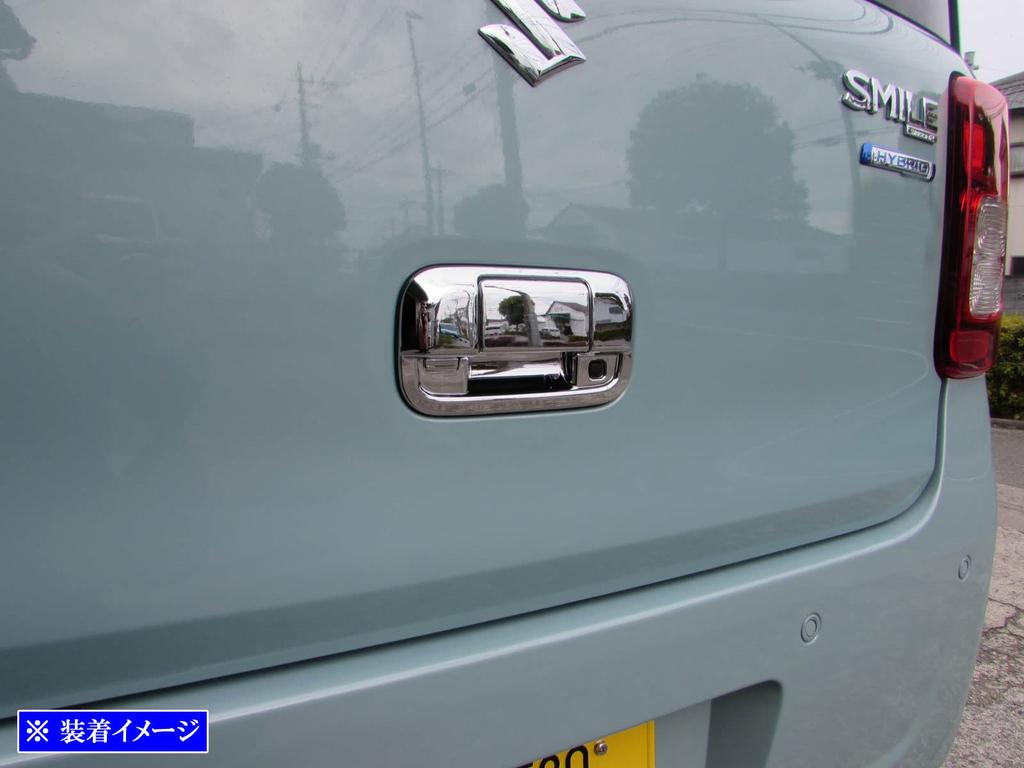 BRIGHTZ Wagon R Smile Chrome Door Handle Covers and Rear Hatch Knob Plate Type D Compatible with MX MX and 91 models MX81S/MX91S Set, [REA-DHC-010]