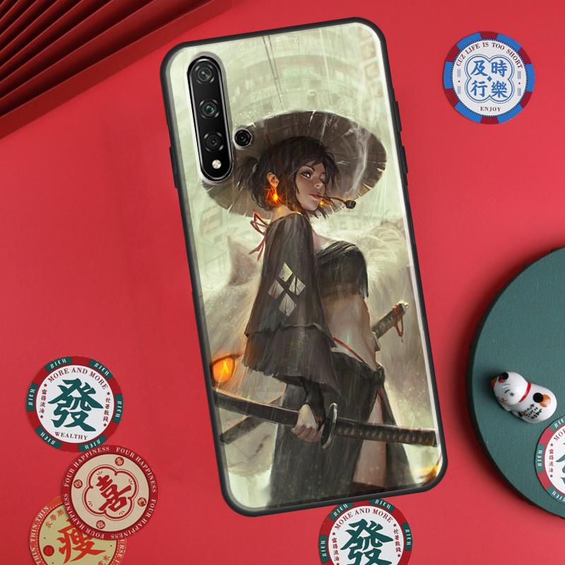 Anime Girl Samurai For Huawei P20 P40 P30 Lite P60 Pro Nova 12s 11i 12i 10 9 SE 5T Y91 Y90 Y60 Y70 Y72 Y61 Case