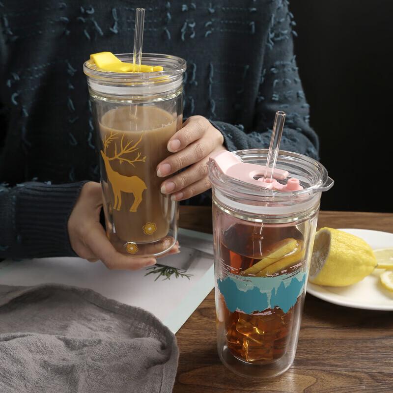 Mingshangde All the Way With You 355ml Straw Cup