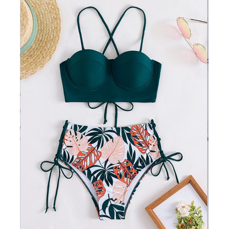 Ženy Bikiny Sexy plavky s vysokým pasem Plážové plavky Dámské letní plavky