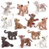 Simulating Wild Animal Tiger And Leopard Cub Models Desktop Ornament Set For Desk Decor