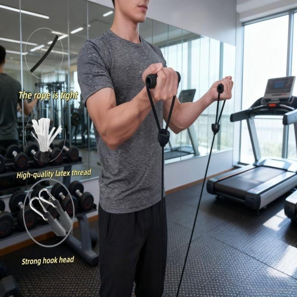 1 Pair with Handle Fitness Resistance Bands Multi-purpose Strength Training Bands  Workout