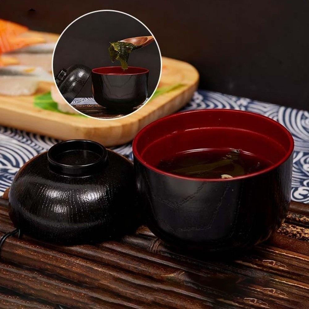 Neue Miso-Suppenschale mit Deckel, zweifarbig, Ahornblatt-Suppenschale mit Deckel, Suppenbehälter, japanische Blumenschale, Esszubehör
