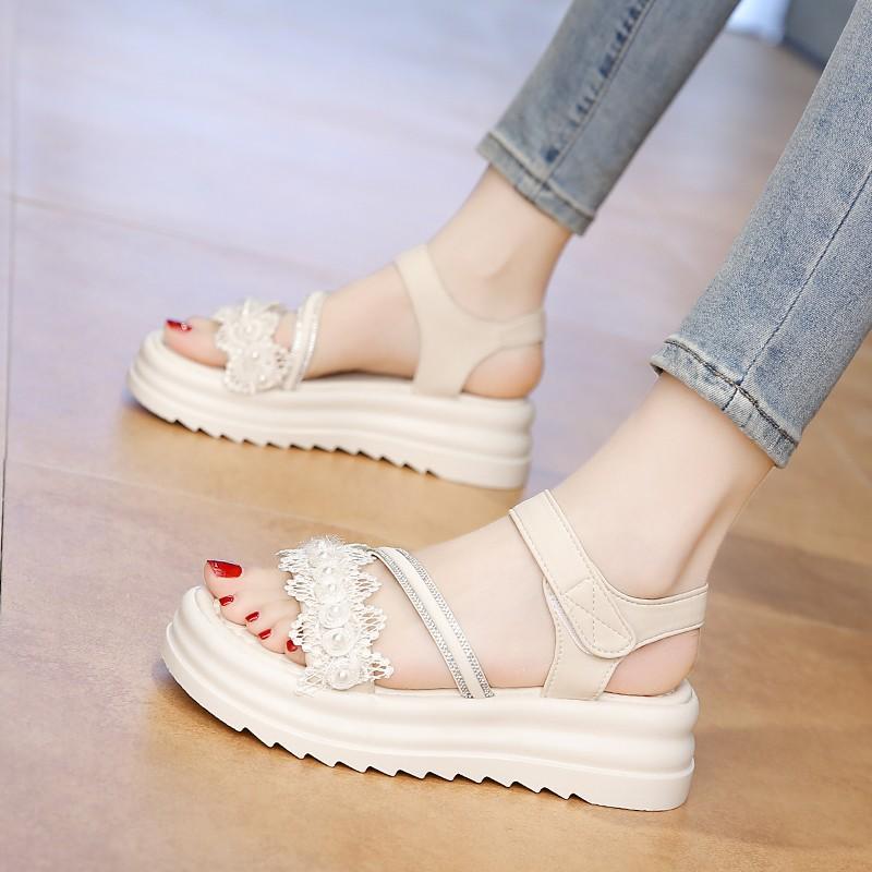 Sandals Straps 2025 Women's Suit Female Beige Clogs with Heel Open Toe Summer Shoes New Black Gladiator Low Thick Peep