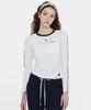 RAIMENT (W) Women'S Piping Shirred Crop Long Sleeve_White