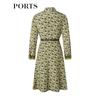 Ports Women's Fall Labyrinth Geometry Mulberry Silk Dress
