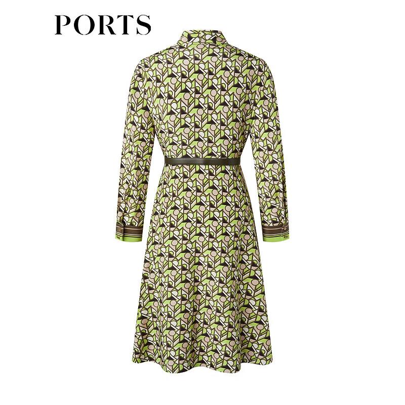 Ports Women's Fall Labyrinth Geometry Mulberry Silk Dress