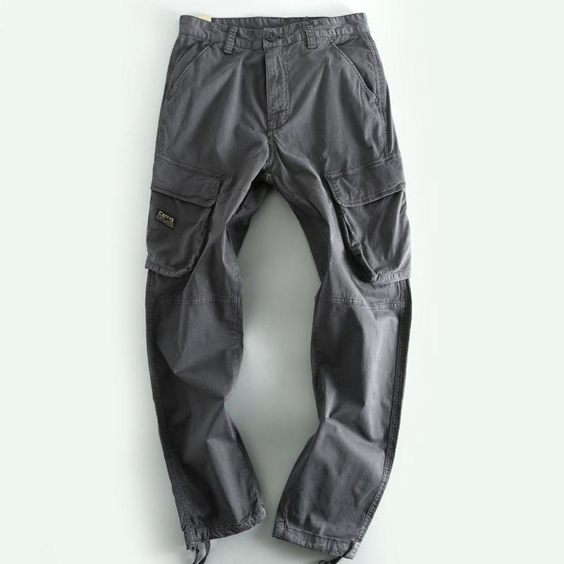 Trendy Multi-Pocket Fashion Wash Big Brand Pants Outdoor Gray EUR30