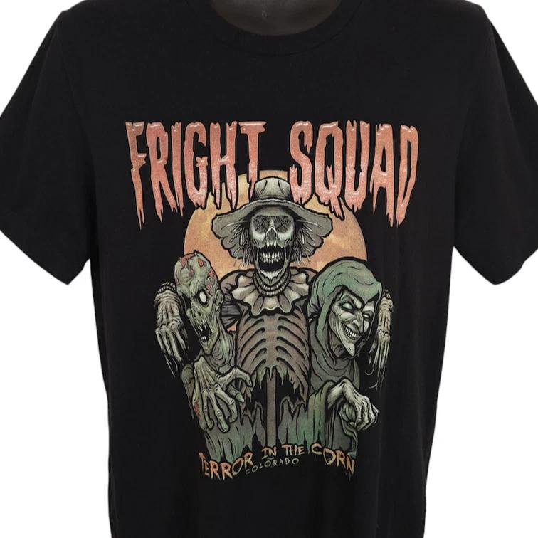 

Terror In The Corn 100% Cotton T-shirt Mens Tees Top Mens Size Medium Black Fright Squad Colorado Maze XL