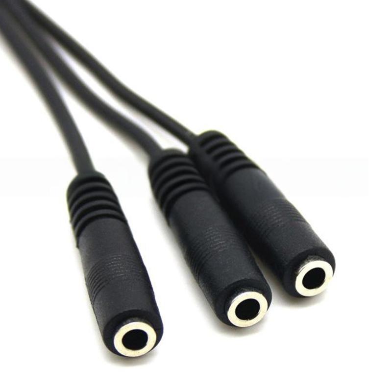 30cm 3.5mm Splitter Cable with 3 Outputs, Fluorescent PVC Housing Microphone Connection Cord Wire