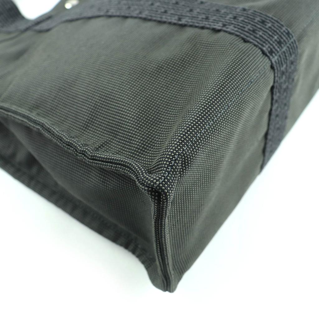 Excellent HERMES Handbag Her Line MM Serie Metal Canvas Tote Bag Gray Women Used