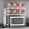 Popular Double Layer Microwave Oven Rack – Simple, Multi-Purpose Kitchen Storage with Seasoning Box Organizer