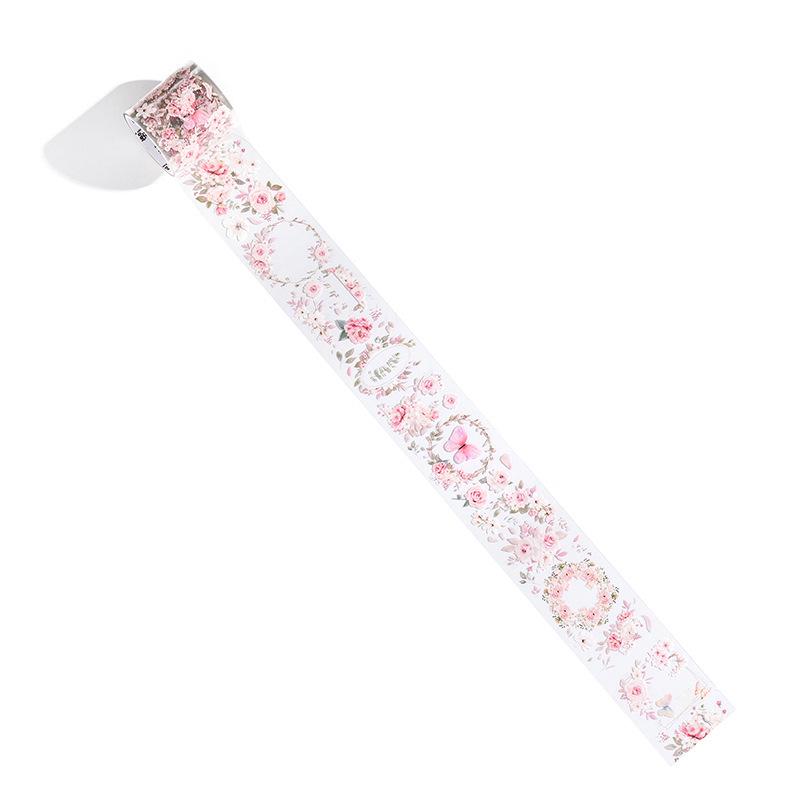 Sugar Poem PET Tape: Romantic Floral Journal Stickers – 6 Retro Fresh Styles