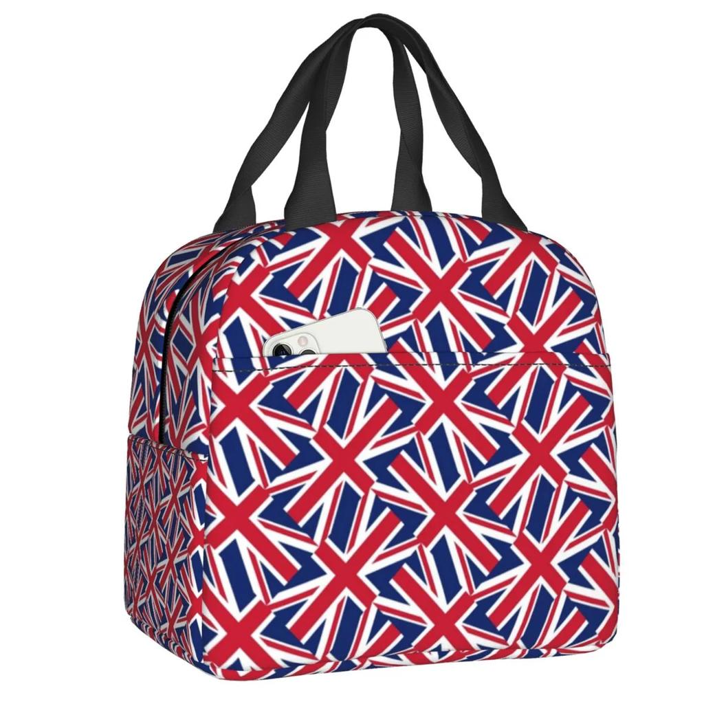 Velká Británie Flag Lunch Box Ženy Vodotěsné UK Britský Symbol Tepelná Chladnička Jídlo Izolovaná Taška na oběd Školní Piknikové Tašky