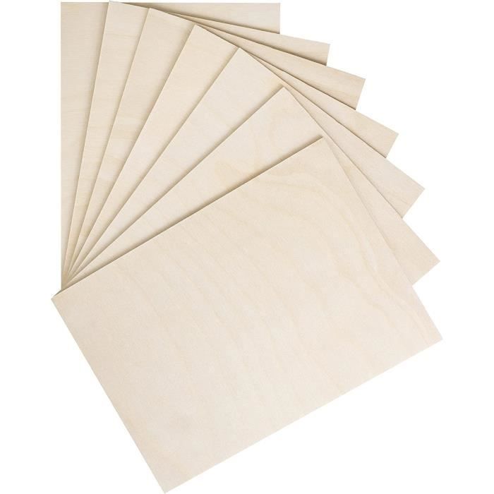 Panneau de Contreplaqué en Bois - Creative Deco - A4 - 3 x 300 x 210 mm - Antidérapant - Artisanal