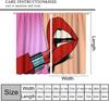 Lips Curtains, Retro Comic Pop Art Girl Applying Red Lipstick Makeup Concept Halftone Background Blackout Rod Pocket Curtains