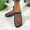 Fashion 2025 Summer Closed Toe Women's Slippers Fashion Mesh Hollow Out New Concise Plus Size Best Seller Comfortable Flat Slippers