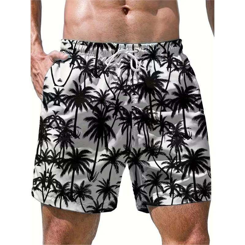 Tropical Palm Tree Print Men's Board Shorts 3D Print Men Beach Shorts Summer Outdoor Short Pants Party Holiday Sports Shorts