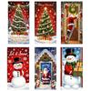 Door Hanging Christmas Door Cover Atmosphere Arrangement Background Santa Claus Banner Old Man Snowman Holiday Props