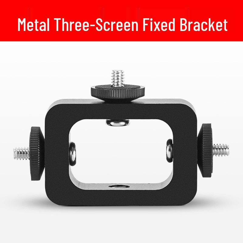 

Mobile Live Streaming Multi-Camera Metal Tripod with Rotating Clamp and Multi-functional Floor Stand.