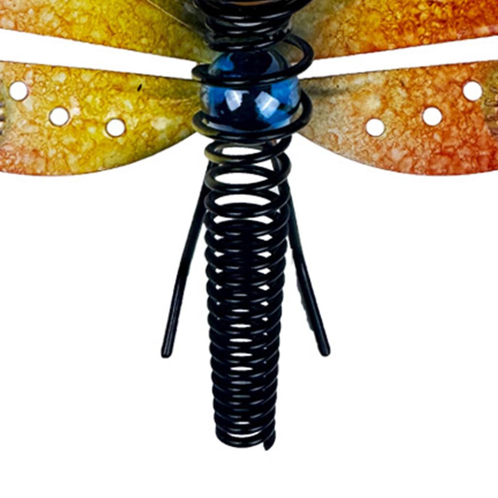 3pcs Planter Decorations Dragonfly Pot Hanger Colorful Gradient Glass Wings Rustproof Metal Planter Decor with Spring