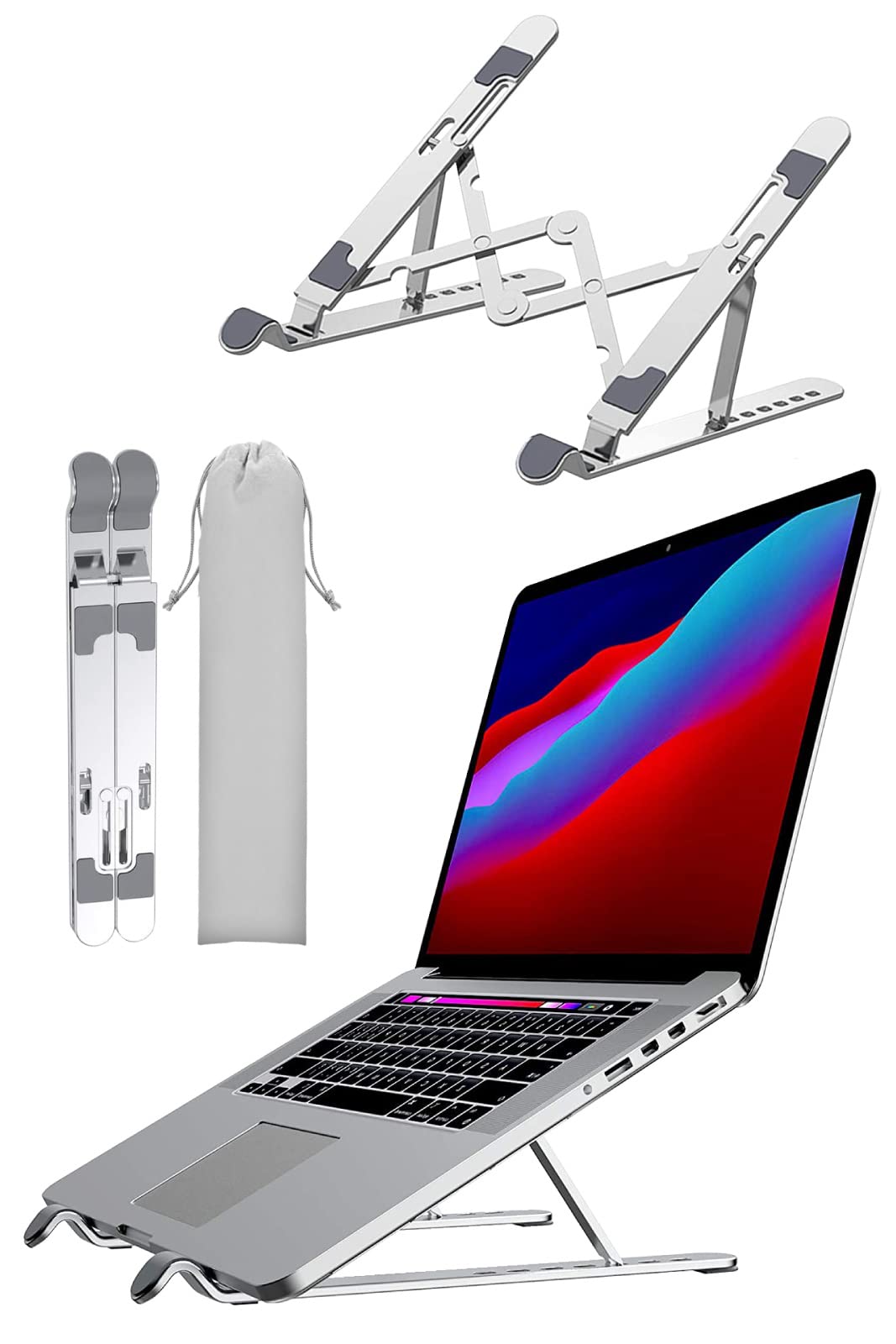 

Hobby Navi Laptop Thermal Runaway 7 Level Angle Stand, Foldable, Compact, Prevention, Adjustment, nts001-sil