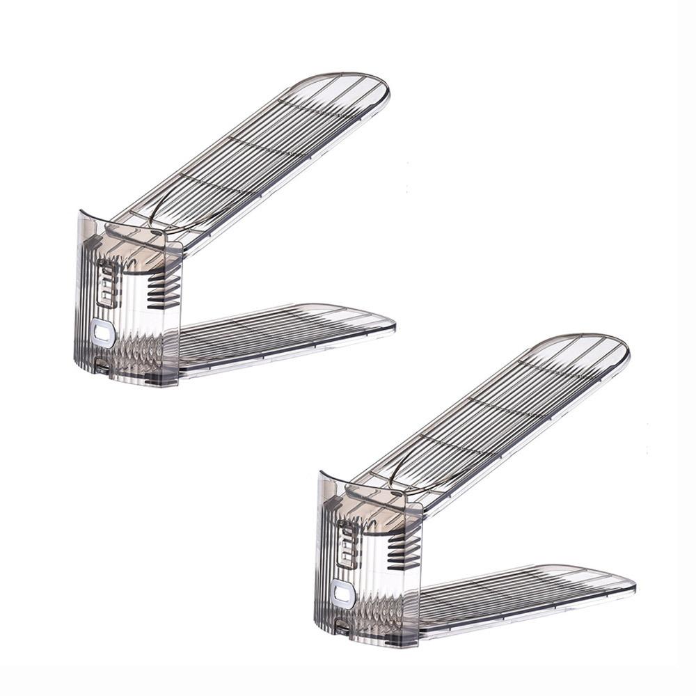 2Pcs Transparent Shoes Storage Rack Anti-slip Shoe Holder Shoe Storage Organizer  Flat Bottomed