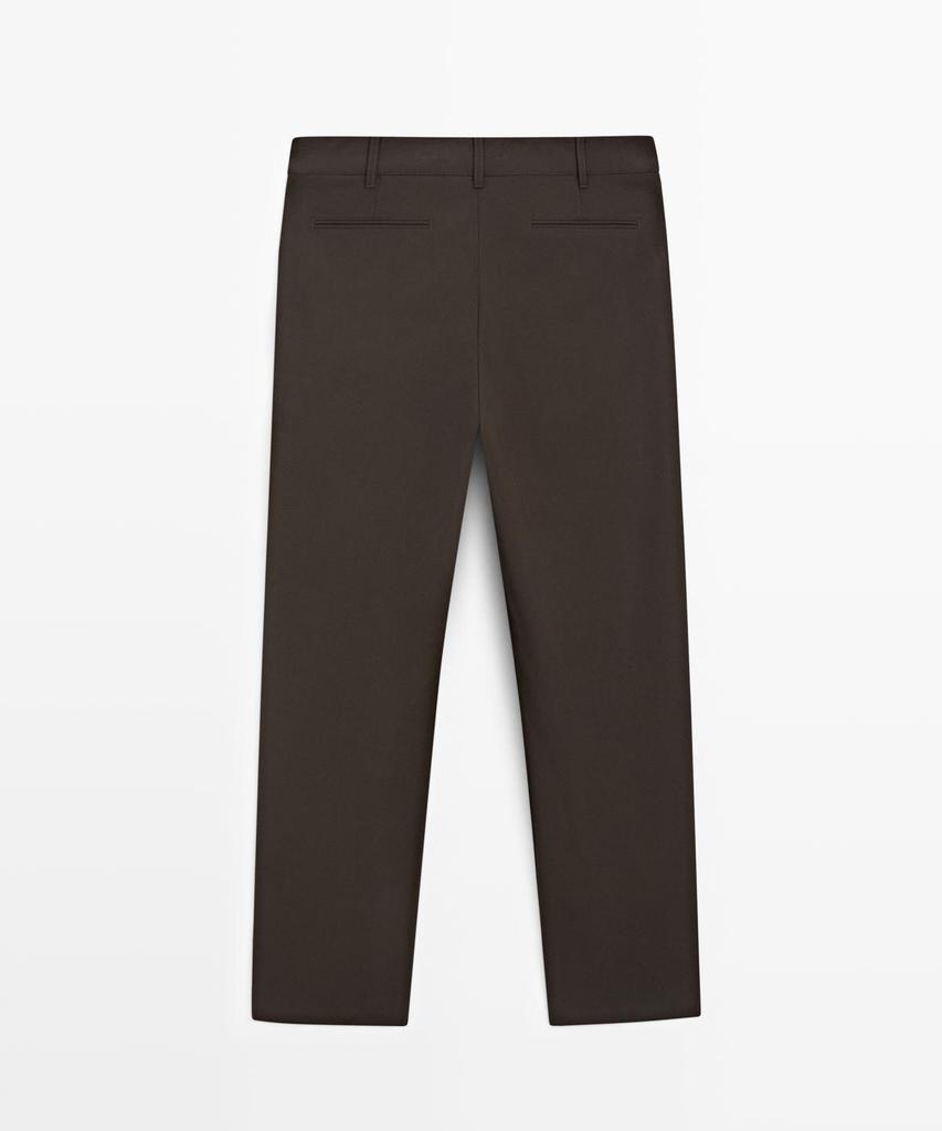 Masimodutti Relaxed Fit Cool Wool Blend Pants