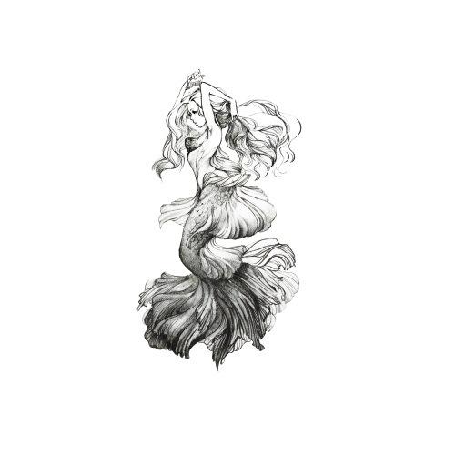 

Цветочная рука водонепроницаемая татуировка наклейка гейша русалка ангел красивая женщина персонаж половина руки наклейка татуировка 148*210MM