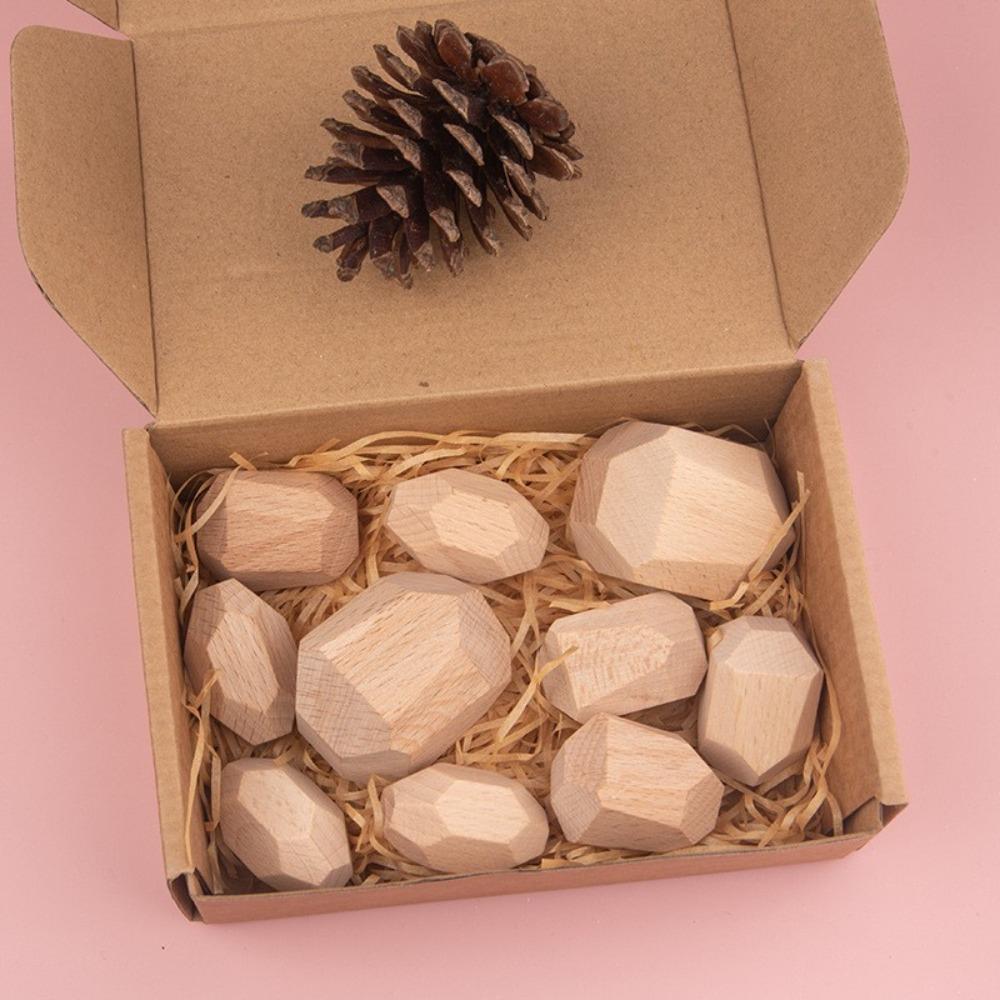 Wooden children's Nordic ins wind colored stone stacking music boys and girls indoor ornaments early education educational toys