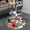 1pc Colorful Creatures Carpet, Round Non Slip Durable Large Size Office Carpet, Suitable for Office