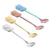 4pcs Cat Style Lucky Cat Coffee Spoon 4 Color 5.71x0.98in Mini Cat Style Dessert Spoon Stainless Steel Cartoon Spoon