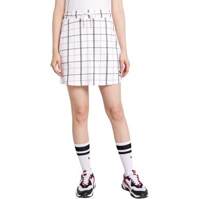 Breathable Comfortable Versatile Plaid Print Slim Fit Casual Skirt Women Skirts White 597893-02
