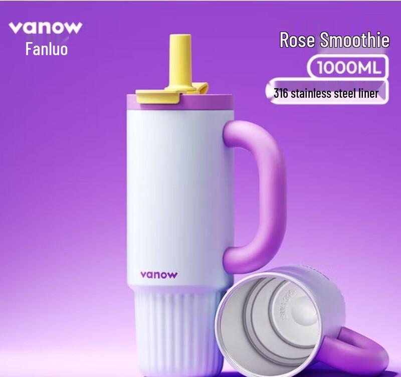 Vanow Large Capacity Straw Insulated Tumbler