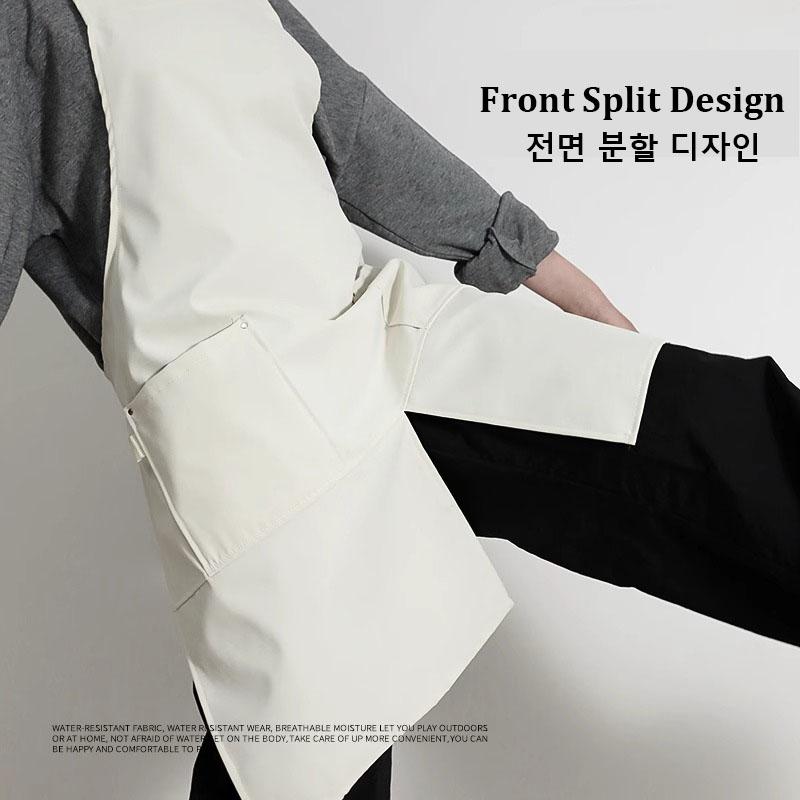 Kuchyňský catering Vodotěsná pracovní zástěra s kapsami a přední dělenou pánskou Dámské pracovní oděvy proti chlupům pro kavárnu Pet Salon