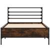 Bed Frame Smoked Oak 75 x 190 cm Wood Based Panel and Metal