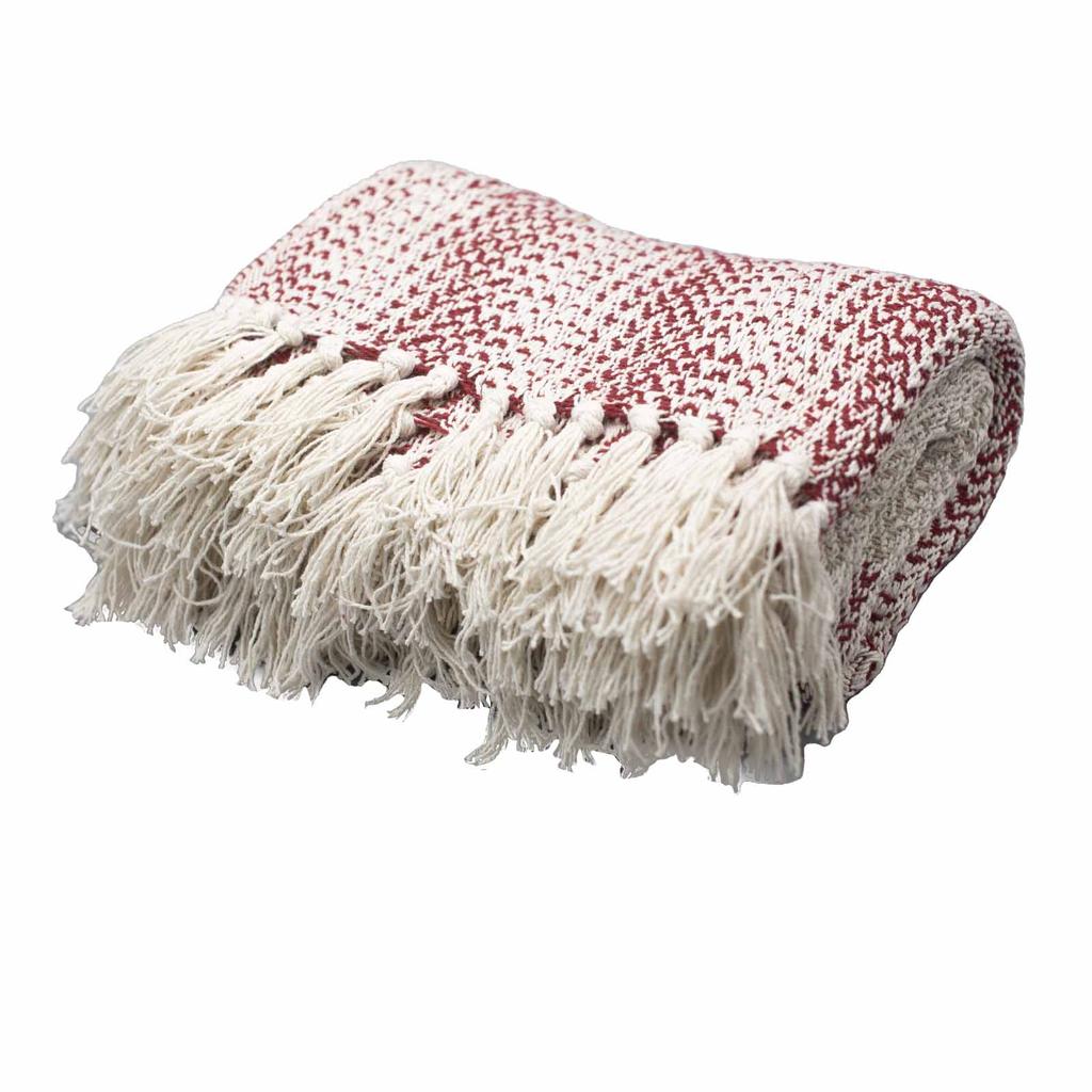 Throw Blanket Boho 125x150cm - Ruby Two Tone