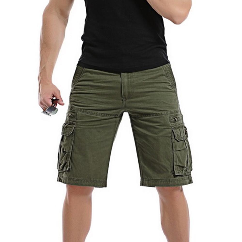 Men's Casual  Color Outdoors Pocket Beach Work  Trouser Cargo Shorts Pant