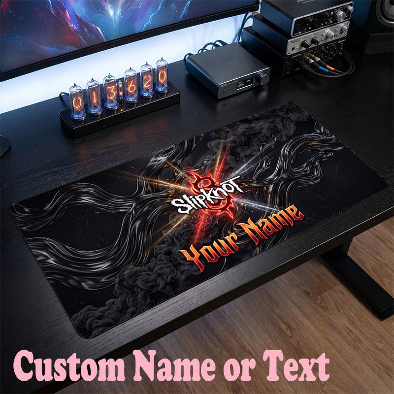 Tappetino per Mouse Slipknot con Nome Personalizzato, Tappetino Grande per Scrivania, Regalo Personalizzato per Ufficio Domestico