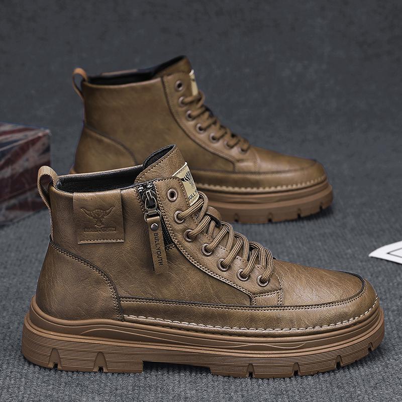 

Новые модные осенние и зимние мужские высокие ботинки martin для студентов, трендовые рабочие туфли на мягкой подошве для мальчиков, кроссовки Martin с защитой труда 44 хаки